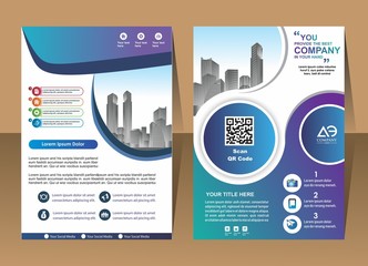 Modern cover brochure flyer design template. City background business book leaflet cover design in A4 magazines, posters, booklets, wallpaper, banners, corporate presentation.
