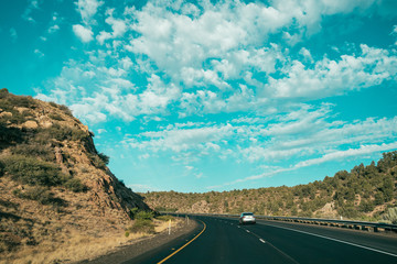 green mountain beside the country road