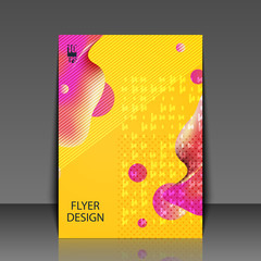 Graphic illustration with abstract gradient liquid bubble shape. Flyer template. Eps10 Vector illustration