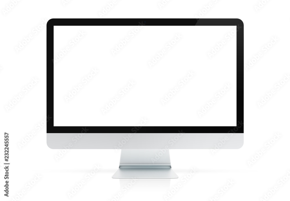Aufkleber Modern computer monitor mockup isolated 3d rendering