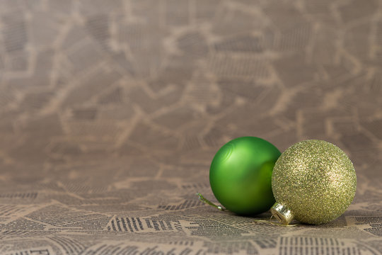 christmas balls and decorations on background