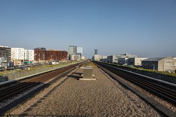 Fototapeta premium railway in the city