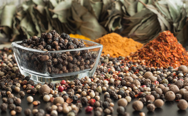 Condiment. A mixture of peppers and Bay leaf.