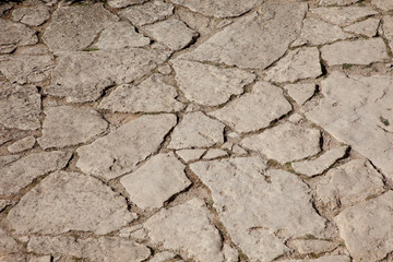 Old traditional paved stone floor in the south of France.