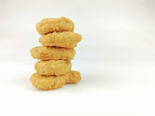 chicken nuggets on a white background