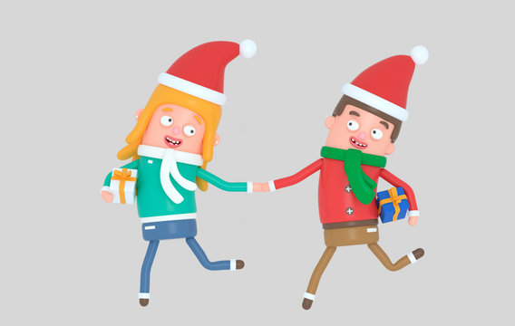 Christmas Young couple running with gifts.
Isolate. Easy automatic vectorization. Easy background remove. Easy color change. Easy combine. 