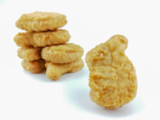 chicken nuggets on a white background