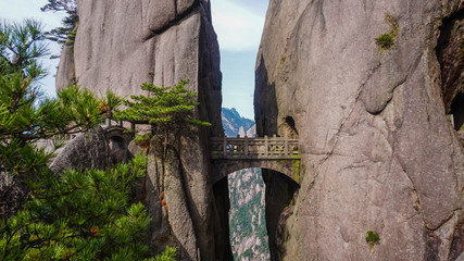 Fairy bridge in Huangshan National Park. China