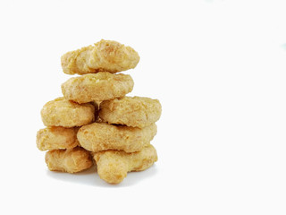 chicken nuggets on a white background