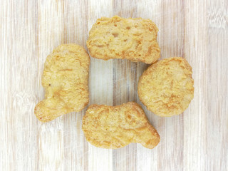chicken nuggets on a white background