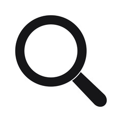Search icon. Magnifying glass icon, vector magnifier or loupe sign.