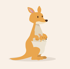 Kangaroo With Baby Kangaroo
