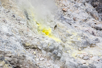 The crater of volcano Sibayak