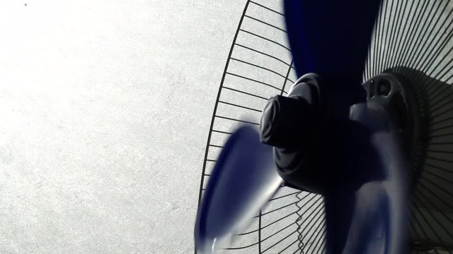 Shooting fan blades.	Fan operation.