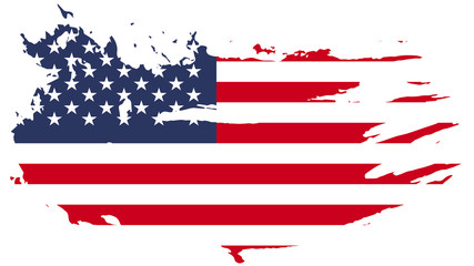 Grunge American flag. Vector flag of USA