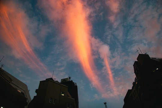 オーロラのような夕焼け