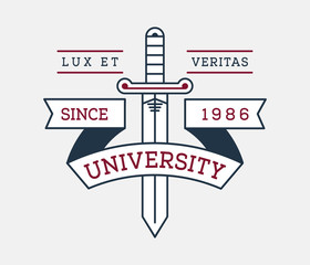 Lux et veritas university badge
