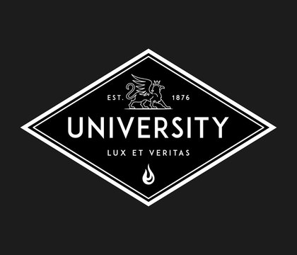 University lux et veritas white on black