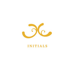 Monogram design elements, graceful template. Calligraphic elegant logo design. X logo line art monogram. Letter X on a white background. Letter X vector logo. Business sign, identity, label, badge.