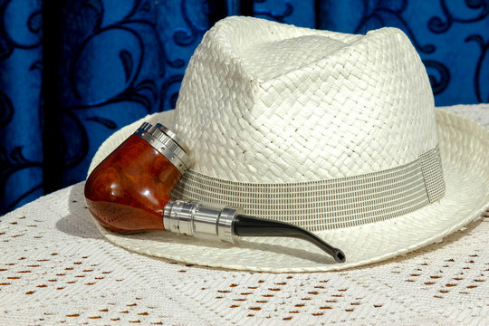 Electronic cigarette, electronic pipe, personal vaporizer, vaping device. e-pipe with blurred background