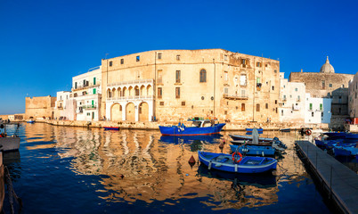 Old port of Monopoli province of Bari, Puglia (Apulia), Italy, Europe. Monopoli seaside of Adriatic...