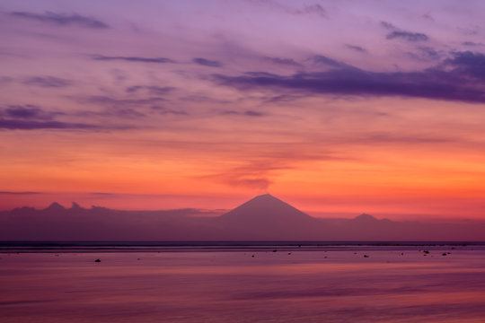 beautiful sunset on the gilli island