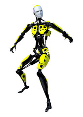 3D Rendering Male Robot on White