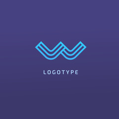 Monogram design elements, graceful template. Calligraphic elegant logo design. W logo line art monogram. Letter W on a dark background. Letter W vector logo. Business sign, identity, label, badge.