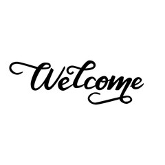 Lettering Welcome. Vector illustration