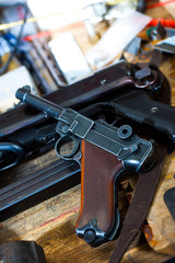 Parabellum pistol and mashinegun MP 38