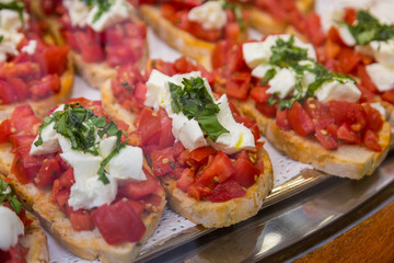 sandwiches  on the counter of a street cafe