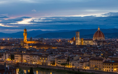 Fototapeta na wymiar Panoramic view of Florence on a sunset, Italy