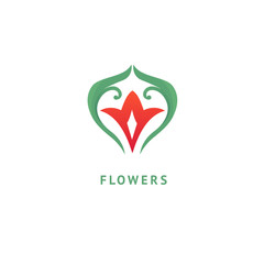 Vector luxury flower logo design. Ornate floral wedding sign. Modern simple premium design vector element. Emblem luxury beauty spa saloon, cosmetics, jewelry, flower shop, restaurant, garden.