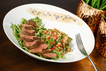 Delicious beef meat with vegetables