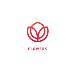 Vector luxury flower logo design. Ornate floral wedding sign. Modern simple premium design vector element. Emblem luxury beauty spa saloon, cosmetics, jewelry, flower shop, restaurant, garden.