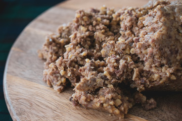 freshly cooked haggis close-up, Scottish tradition, Burns Night