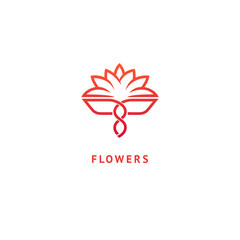 Vector luxury flower logo design. Ornate floral wedding sign. Modern simple premium design vector element. Emblem luxury beauty spa saloon, cosmetics, jewelry, flower shop, restaurant, garden.