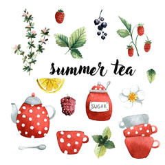 set of summer tea