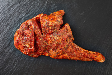 raw whole shoulder of a lamb