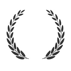 Laurel wreath isolated on white background. Vector icon.