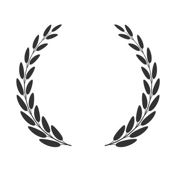 Laurel wreath isolated on white background. Vector icon.
