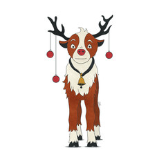 Illustration of Rudolph, Christmas reindeer