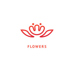 Vector luxury flower logo design. Ornate floral wedding sign. Modern simple premium design vector element. Emblem luxury beauty spa saloon, cosmetics, jewelry, flower shop, restaurant, garden.