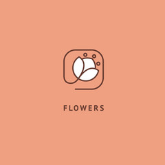 Vector luxury flower logo design. Ornate floral wedding sign. Modern simple premium design vector element. Emblem luxury beauty spa saloon, cosmetics, jewelry, flower shop, restaurant, garden.