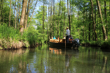 Kahnfahrt im Spreewald, Touristen 
