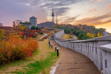 Foto auf Acrylglas N Seoul Tower In Autumn, South Korea © pimplub