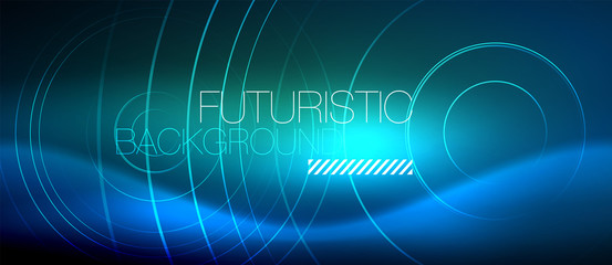 Neon glowing circles background