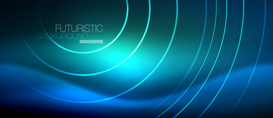 Neon glowing circles background