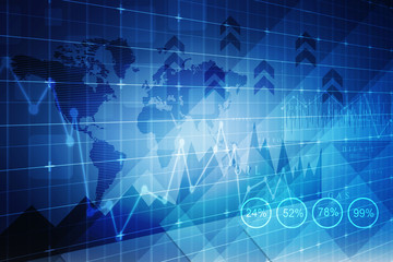 2d rendering Stock market online business concept. business Graph 