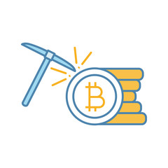 Cryptocurrency mining service color icon